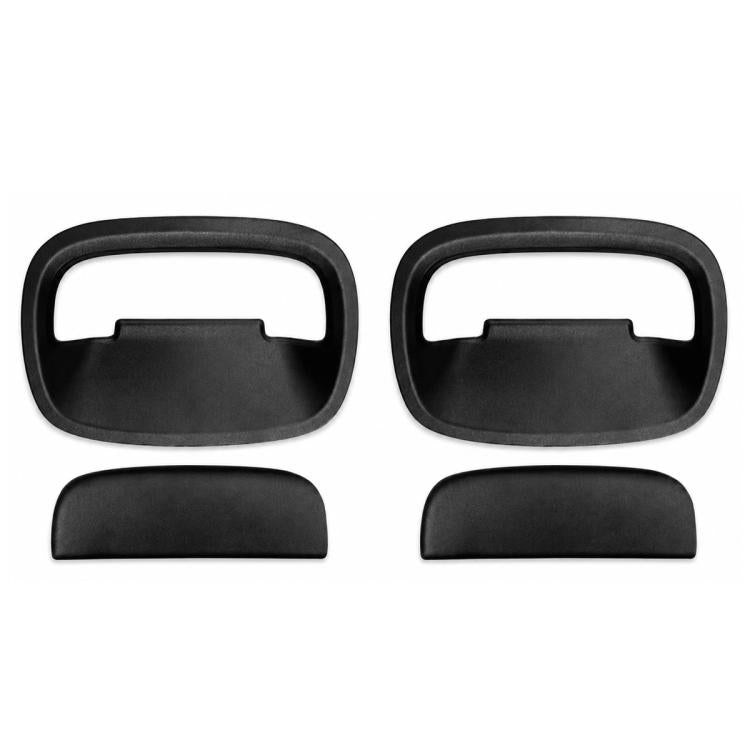 Matte black inside door handle cover pieces, 2 front covers plus 2 caps