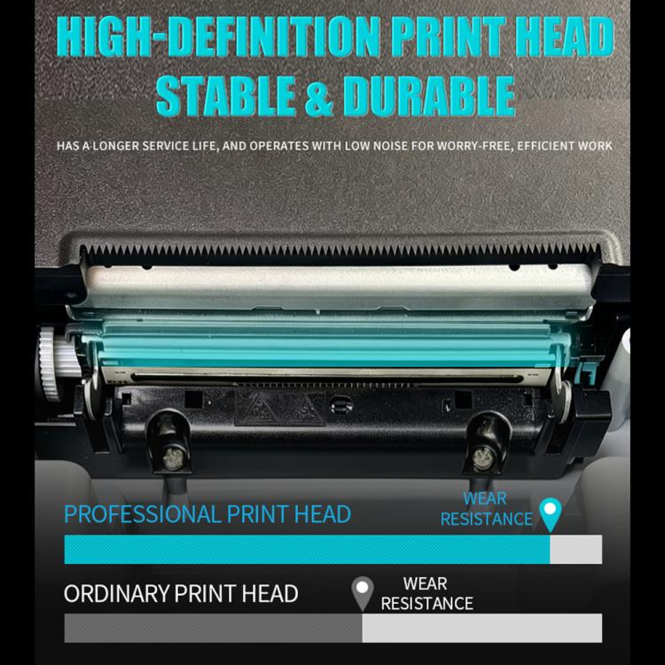 Thermal receipt printer print head close-up for stable, durable printing