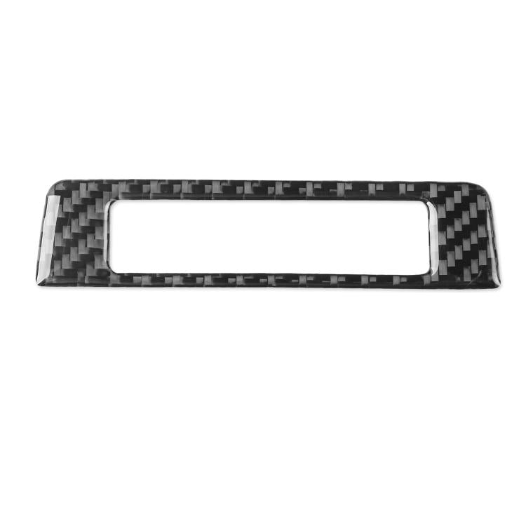 Black carbon-fiber trim sticker for headlight switch panel with central cutout
