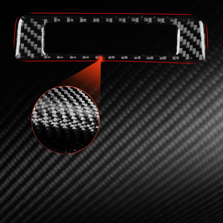 Red and black carbon-fiber headlight switch panel trim sticker with rectangular cutout