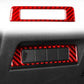 Red carbon-fiber headlight switch panel trim sticker with rectangular cutout
