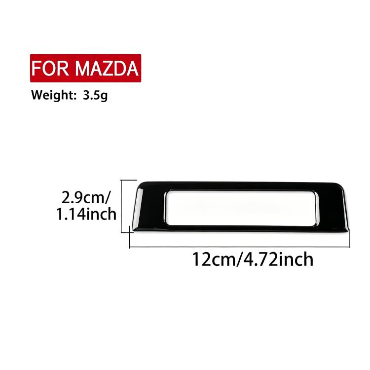 Mazda CX-50 headlight switch panel sticker, black bezel, measures 12cm x 2.9cm