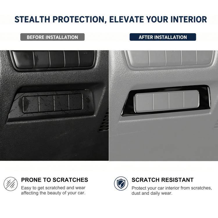 Mazda CX-50 headlight switch panel sticker, installed over switch panel, scratch protection