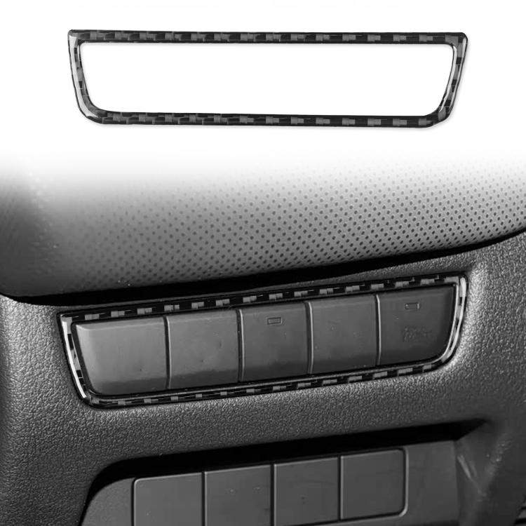 Carbon fiber parking sensor switch panel trim, black insert with chrome border