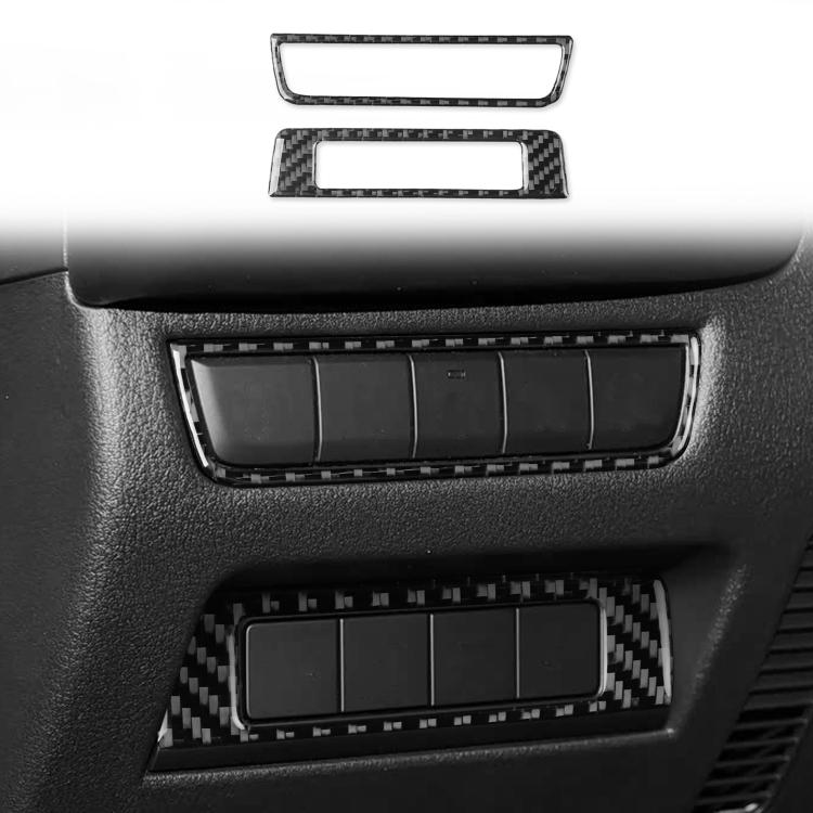 Black carbon fiber headlight switch panel trim stickers for Mazda CX-50 interior