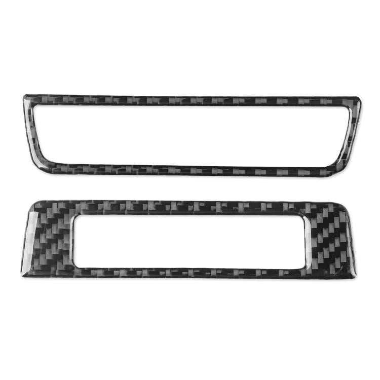 Two-piece black carbon fiber headlight switch panel trim frames