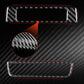 Black carbon fiber headlight switch panel trim with red LED-style glow