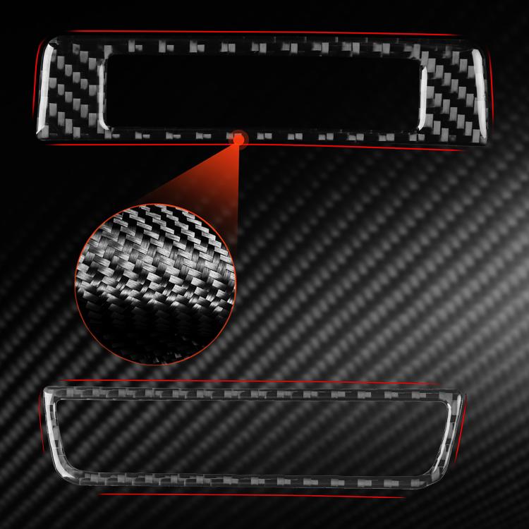 Black carbon fiber headlight switch panel trim with red LED-style glow
