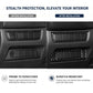 Black carbon fiber headlight switch panel trim sticker set for interior