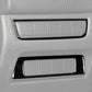 Car headlight switch panel trim stickers, silver top and black bottom with chrome edges