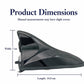 Black shark-fin antenna with built-in camera housing, compact roof fin