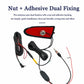 Red and black shark-fin car antenna kit with adhesive mount and cable harness