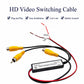 HD video switching cable set with yellow RCA plugs and inline video switcher module