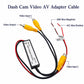 Dash cam video AV adapter cable with yellow RCA jacks and black/red input/output leads