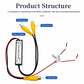 Video switcher adapter cable with built-in splitter and two yellow RCA video inputs