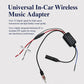 Wireless music adapter with black audio modulator box and cable with RCA-style plug