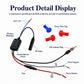 Car antenna audio modulator detail with channel selector switch and power/antenna plugs