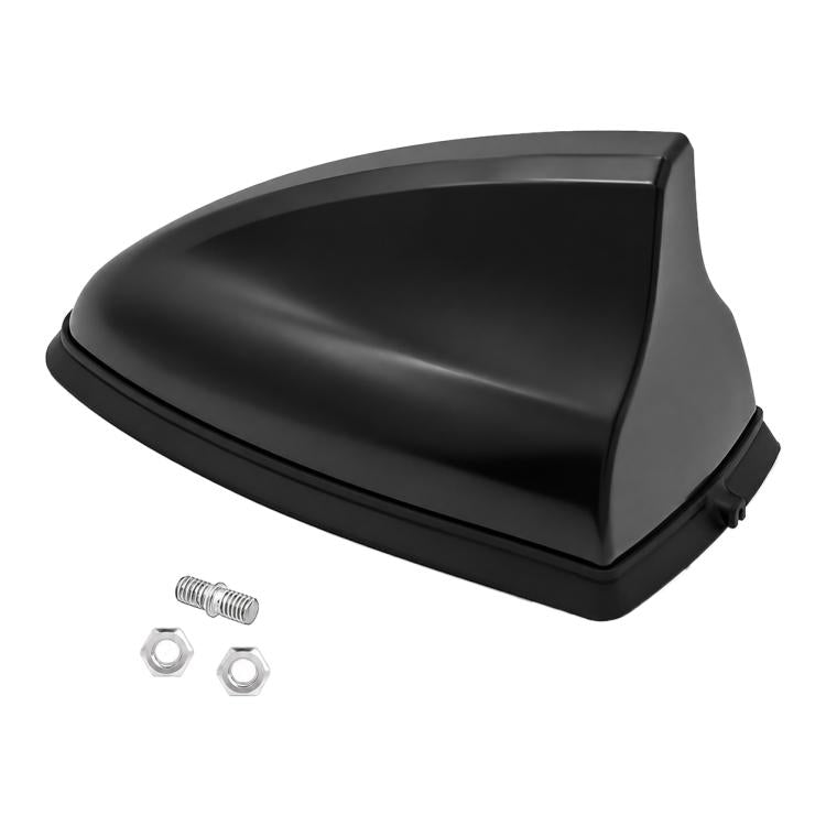 Black shark fin car antenna cover with mounting screws and nuts