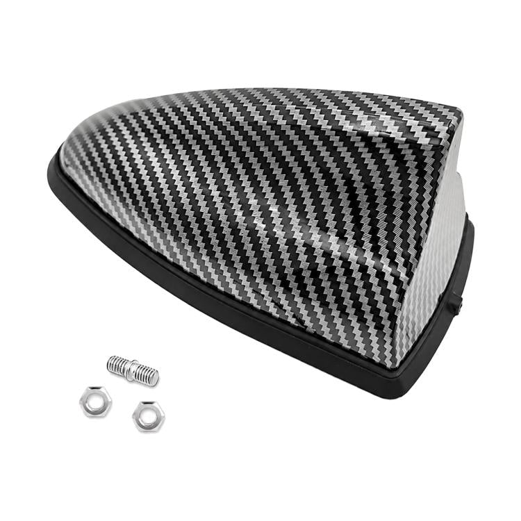 Carbon fiber patterned shark fin car antenna cover with mounting screws and nuts