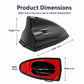 Shark fin car antenna with product dimension diagram showing height and length