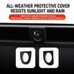 Front camera lens protective cover set, black frames with clear oval inserts