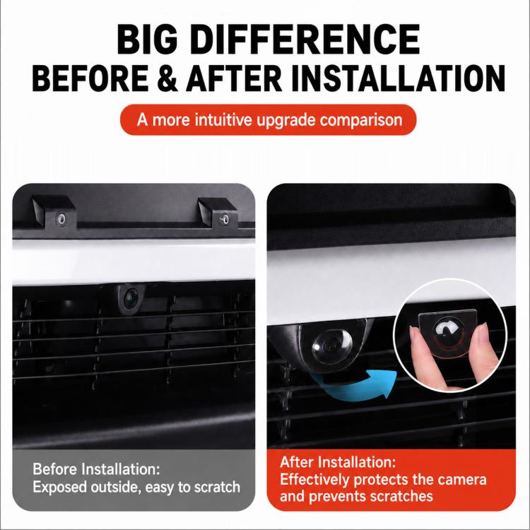 Front camera lens protective cover installed to protect the car camera lens