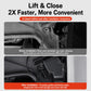 Black molded protective cover with guides for easier installation over front trunk panel