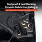 Black dustproof and leaf-blocking guard tray insert with raised ribbed texture