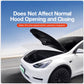 Black hood gutter protective cover installed on car with no contact with opening
