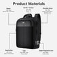 Black smart backpack with fingerprint lock and front logo