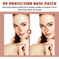 Peach UV nose patch shown on face in before-and-after layout