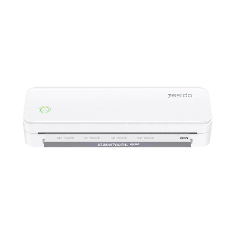 White A4 thermal printer with front status lights and paper feed slot.
