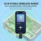 Black wireless Bluetooth receiver/transmitter adapter with blue light for range coverage