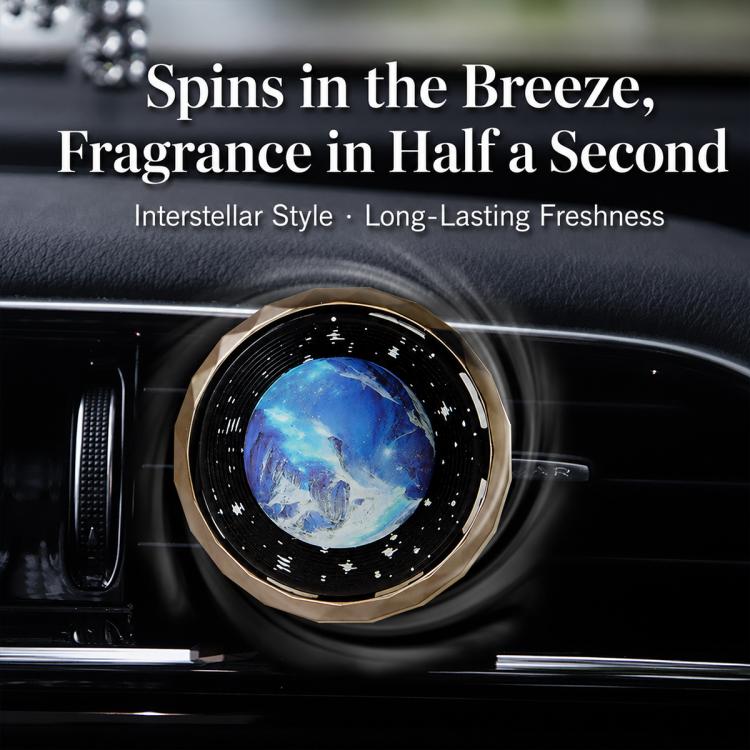 Car air vent planet fragrance ornament with blue Earth globe and starry pattern