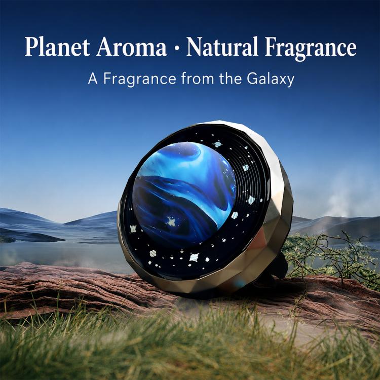 Car air vent planet fragrance ornament with blue galaxy planet globe