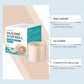 Silicone scar roll packaging with beige roll and ingredient callouts