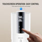 White tower ultrasonic humidifier with touch control panel and hand pointing