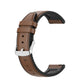 Brown 20mm replacement watch strap with metal buckle and adjustment holes