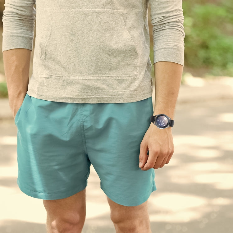 Teal silicone leather watch strap with smartwatch clasp on wrist