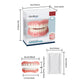 Denture fitting kit packaging with pouch and labeled measurements