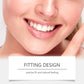 Functional denture set close-up in a smile with visible fitted front teeth