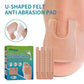 U-shaped felt toe pad with central toe opening, shown on a bare foot