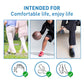 Felt toe pads shown with athletic shoes and hands demonstrating use