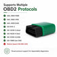 Green vLinker FD Bluetooth OBD2 scanner with black OBD connector end