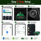Green vLinker FD Bluetooth OBD2 scanner shown during Android setup with phone screens