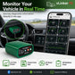 Green vLinker FD Bluetooth OBD2 scanner with phone app display in car