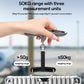 Handheld luggage scale with hanging strap and metal hook, weight range indicators