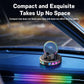Black dashboard wireless phone holder with circular RGB ring and spring cradle