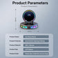 Black car phone mount wireless charger base with rainbow LED ring and cradle