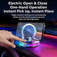 Black wireless phone holder with RGB light ring and automatic spring clamp grips
